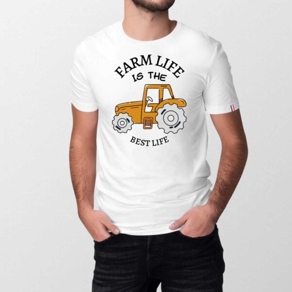 T-shirt Homme Made in France 100% Coton BIO : FARM LIFE IS THE BEST LIFE