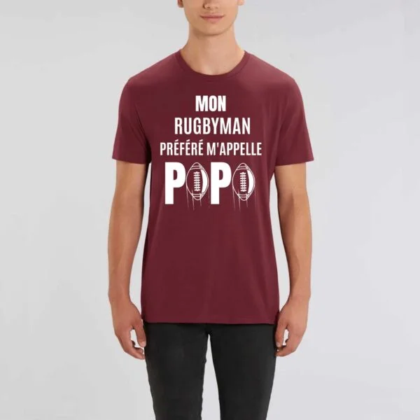 ROCKER - T-shirt Unisexe : MON RUGBYMAN PREFERE M'APPELLE PAPA