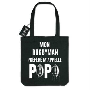 Totebag - BIO - 100% recyclé : MON RUGBYMAN PREFERE M'APPELLE PAPA