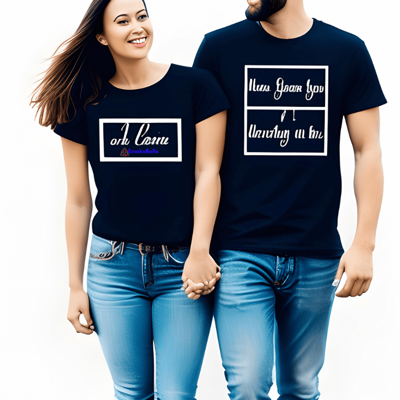 e t-shirts personnalisés pour couples, la typographie et les citations sont des options de conception populaires. Idée cadeau couple