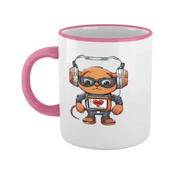 Mug coloré I love geek