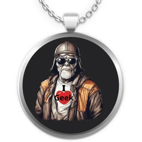 🎮 Level Up Your Style: Découvrez le Round Pendant Necklace I Love Geek! 🚀