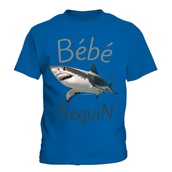 T-Shirt Enfant bébé requin - Doux, Confortable et Durable.