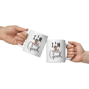 Mug blanc brillant I'm geek, cadeau geek, homme femme geek, cadeau