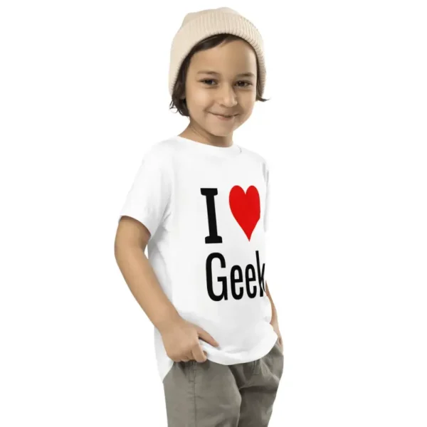 T-shirt à Manches Courtes pour Enfant en Bas Âge I love geek