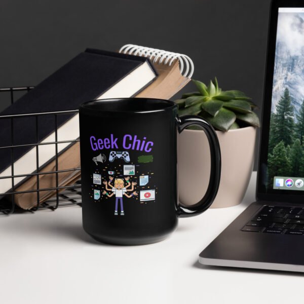 🔥 Level up votre style avec le mug brillant noir geek chic : L'ultime cadeau geek !