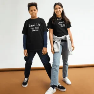 T-shirt geek enfant pas cher: Level Up Your Geek Game/Style Incroyable!