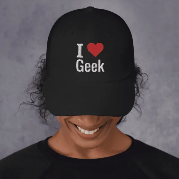 Casquette de baseball I love geek : Style tendance pour homme et femme