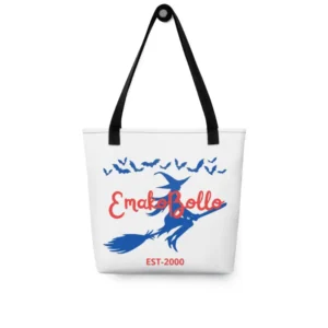 tote bag personnalisé pas cher EmakoBollo blanc avec design halloween