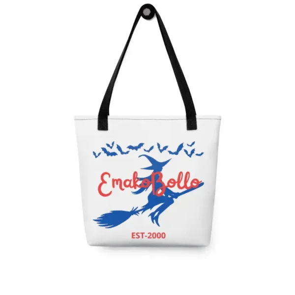 tote bag personnalisé pas cher EmakoBollo blanc avec design halloween