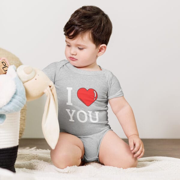 Body à manches courtes bébé I love you : Style et Tendresse. – Image 4