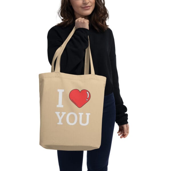 Eco Tote Bag I Love You : Montrez votre amour pour la mode éthique et durable. – Image 2