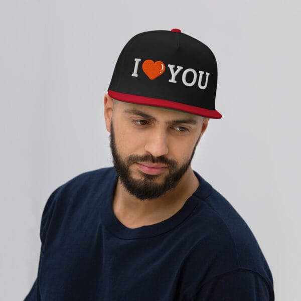 Casquette à Visière Plate I love you : Le Choix Parfait pour un Look Décontracté et Tendance. – Image 3