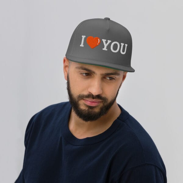 Casquette à Visière Plate I love you : Le Choix Parfait pour un Look Décontracté et Tendance. – Image 5