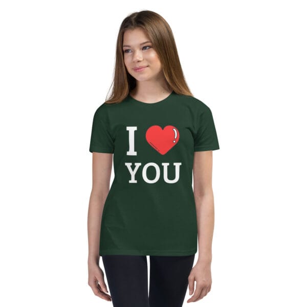 T-shirt à Manches Courtes pour Adolescent I love you : Qualité Premium, Coton Bio, Confort Maximal. – Image 4