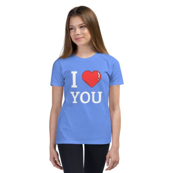 T-shirt à Manches Courtes pour Adolescent I love you : Qualité Premium, Coton Bio, Confort Maximal. – Image 7