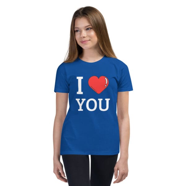 T-shirt à Manches Courtes pour Adolescent I love you : Qualité Premium, Coton Bio, Confort Maximal. – Image 6