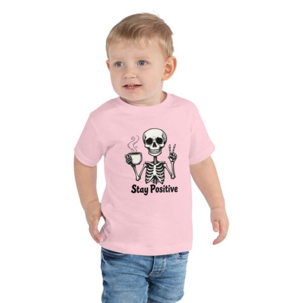 T-shirt à Manches Courtes pour Enfant en Bas Âge Stay positive : Tendance pour les tout-petits. – Image 3