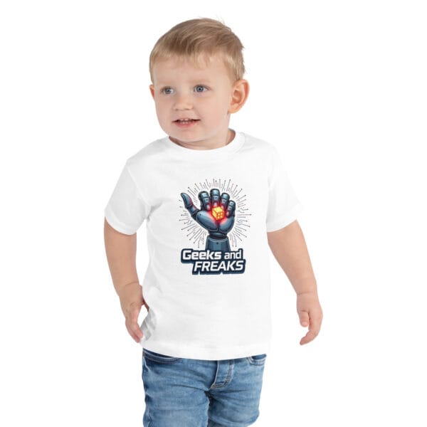 T-shirt à Manches Courtes pour Enfant en Bas Âge 'Robo Dice", le tee-shirt ludique pour les petits aventuriers ! – Image 4