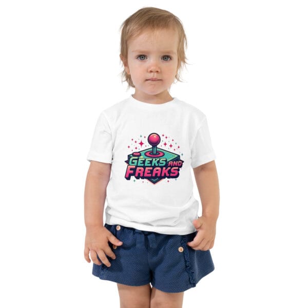 T-shirt à Manches Courtes pour Enfant en Bas Âge Retro Arcade : Le look rétro gaming pour les petits ! – Image 4