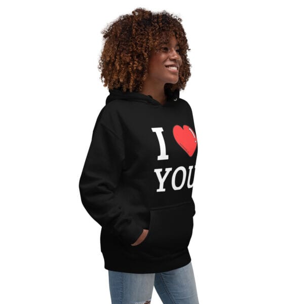 Sweat à Capuche Unisexe I love you – Image 4