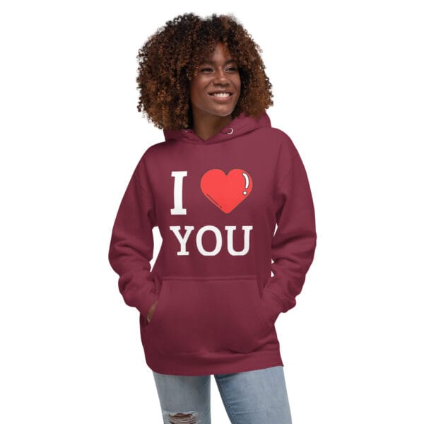 Sweat à Capuche Unisexe I love you – Image 11